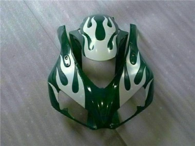 Carénages Moto Honda CBR1000RR 2006-2007 - Blanc Vert Flamme