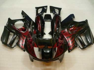 Carénages Moto Honda CBR600 F3 1995-1996 - Noir Brillant Rouge Flamme