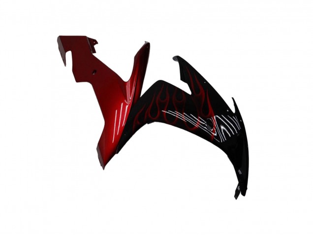 Carénages Moto Yamaha YZF R1 2004-2006 - Noir Brillant Rouge Flamme