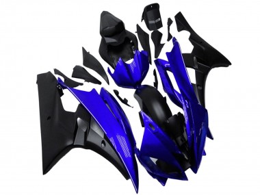 Carénage Moto Yamaha YZF R6 2006-2007 - Bleu Noir Mat