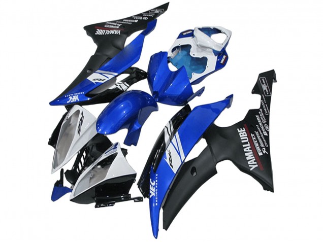 Carénages Moto Yamaha YZF R6 2008-2016 - Blanc Bleu Noir Mat Yamalube