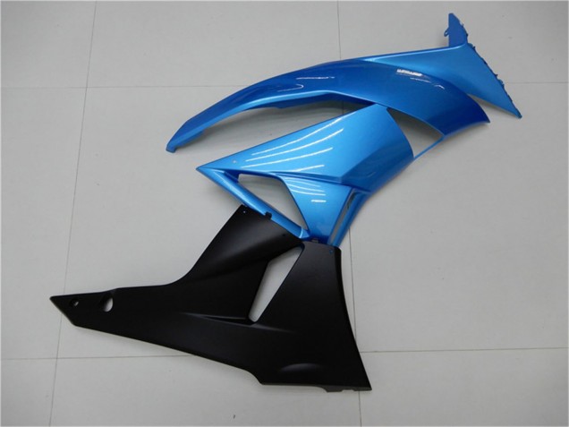 Carénages Moto Kawasaki ZX6R 2009-2012 - Bleu Clair Noir Brillant