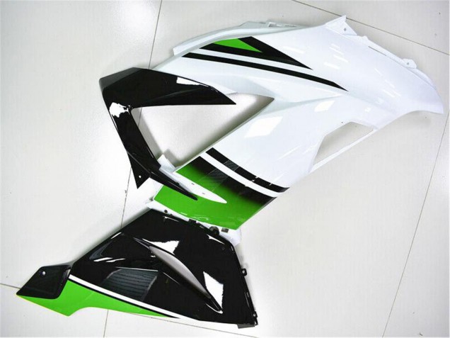 Carénages Moto Kawasaki ZX6R 2013-2018 - Vert Blanc Noir Brillant