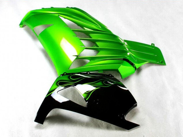 Carénage Moto Kawasaki ZX14R ZZR1400 2012-2024 - Vert Noir Brillant