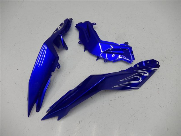 Carénages Moto Kawasaki Ninja 300 EX300R 2013-2024 - Bleu Noir Blanc Flamme