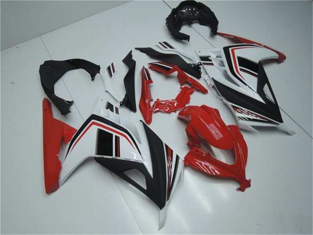 Carénages Moto Kawasaki Ninja 300 EX300R 2013-2024 - Blanc Rouge Noir