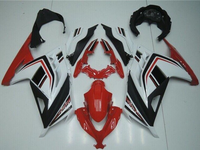 Carénages Moto Kawasaki Ninja 300 EX300R 2013-2024 - Blanc Rouge Noir
