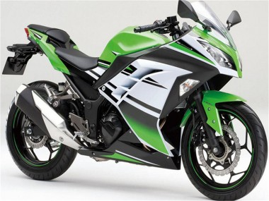 Carénages Moto Kawasaki Ninja 300 EX300R 2013-2024 - Vert Blanc Noir Bande