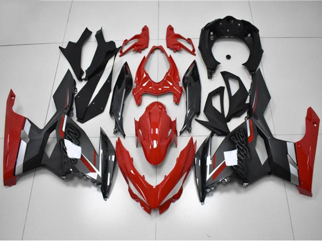 Carénages Moto Kawasaki EX400 2018-2024 - Rouge Gris Noir
