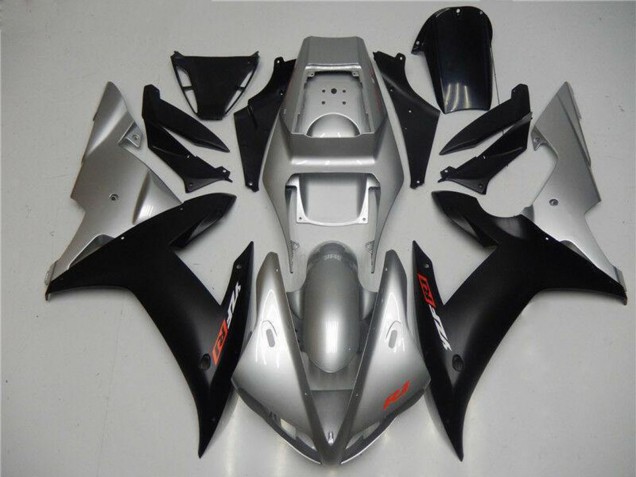 Carénages Moto Yamaha YZF R1 2002-2003 - Argent Noir Mat