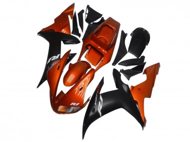 Carénages Moto Yamaha YZF R1 2002-2003 - Orange Noir Mat