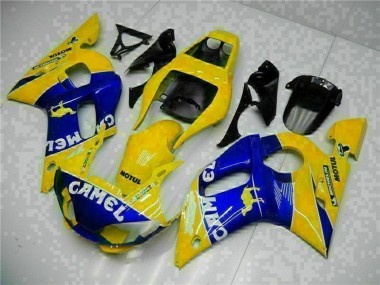 Carénages Moto Yamaha YZF R6 1998-2002 - Jaune Bleu Blanc Chameau Motul