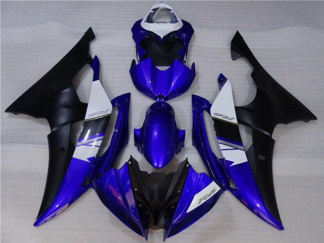 Carénages Moto Yamaha YZF R6 2008-2016 - Blanc Bleu Noir Mat