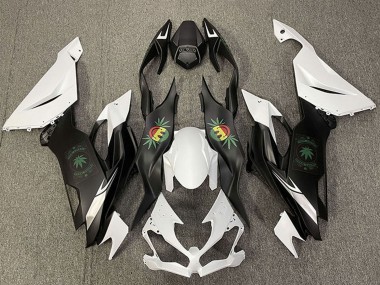 Carénages Moto Kawasaki ZX6R 2019-2022 - Blanc Noir Happy Face