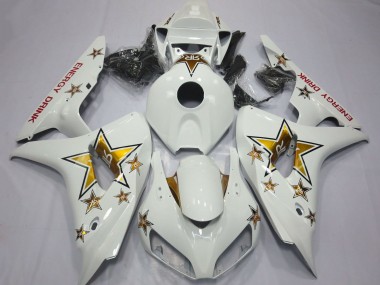 Carénages Moto Honda CBR1000RR 2006-2007 - Blanc Or Étoile Energy Drink