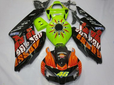 Carénages Moto Honda CBR1000RR 2004-2005 - Vert Citron Orange Noir Brillant Rossi 46