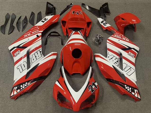 Carénages Moto Honda CBR1000RR 2004-2005 - Blanc Rouge Liverpool 21