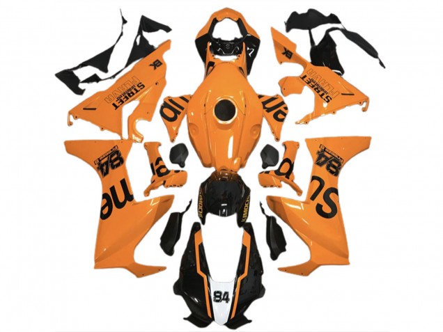 Carénages Moto Honda CBR1000RR 2017-2023 - Orange Noir Brillant Street Flava