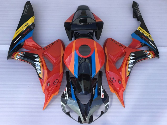 Carénages Moto Honda CBR1000RR 2006-2007 - Rouge Bleu Jaune Noir Brillant Requin
