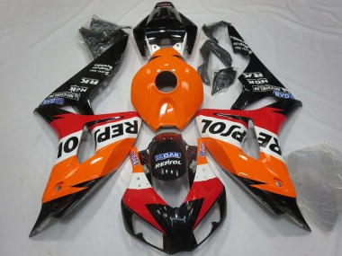 Carénages Moto Honda CBR1000RR 2006-2007 - Orange Blanc Rouge Noir Brillant Repsol