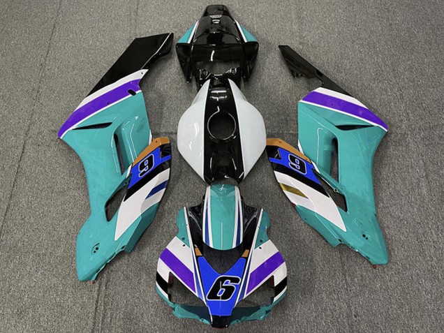 Carénages Moto Honda CBR1000RR 2004-2005 - Blanc Bleu Sarcelle Violet Noir 6