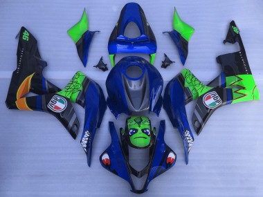 Carénages Moto Honda CBR600RR 2007-2008 - Bleu Vert Noir Brillant Requin