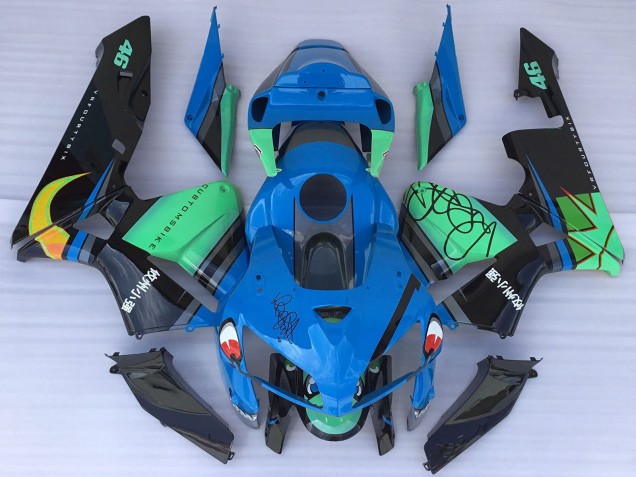 Carénages Moto Honda CBR600RR 2005-2006 - Bleu Vert Noir Requin