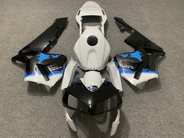Carénage Moto Honda CBR600RR 2003-2004 - Blanc Bleu Noir Brillant Splatter