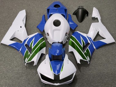 Carénages Moto Honda CBR600RR 2013-2023 - Blanc Bleu Vert