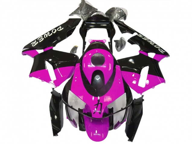 Carénages Moto Honda CBR600RR 2003-2004 - Rose Vif Noir Brillant Power