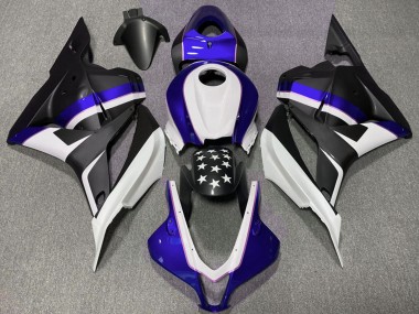 Carénages Moto Honda CBR600RR 2009-2012 - Bleu Foncé Noir Mat Étoile