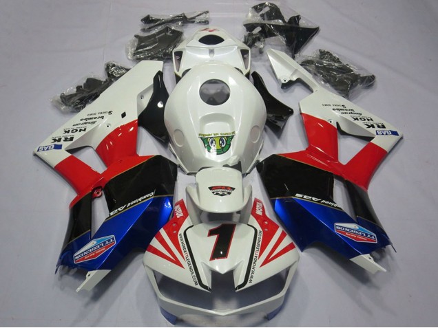 Carénages Moto Honda CBR600RR 2013-2023 - Blanc Rouge Bleu Noir Nombre 1