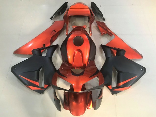 Carénages Moto Honda CBR600RR 2003-2004 - Orange Noir Mat