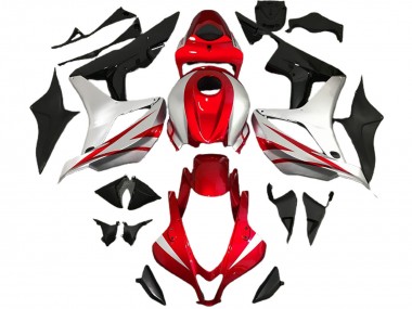 Carénages Moto Honda CBR600RR 2007-2008 - Argent Rouge Noir Brillant OEM Style