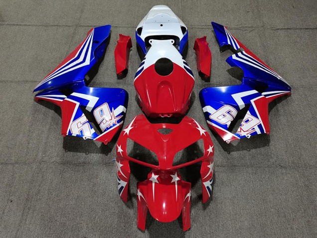Carénages Moto Honda CBR600RR 2005-2006 - Blanc Rouge Bleu 69