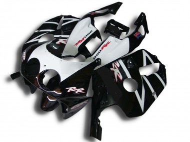 Carénages Moto Honda CBR250RR 1990-1998 - Noir Brillant Blanc RR