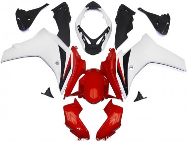 Carénages Moto ABS Honda CBR600F 2011-2013 - Blanc Rouge Noir Brillant