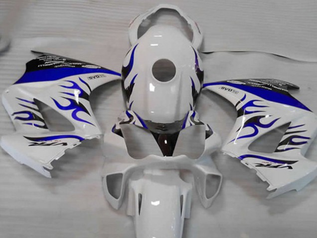 Carénages Moto Honda VFR 800 2002-2013 - Blanc Bleu Flamme