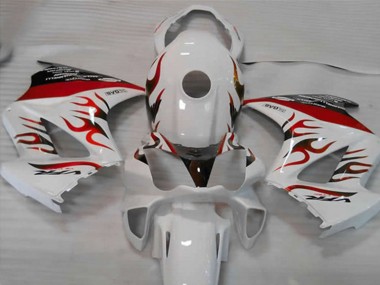 Carénages Moto Honda VFR 800 2002-2013 - Blanc Rouge Flamme