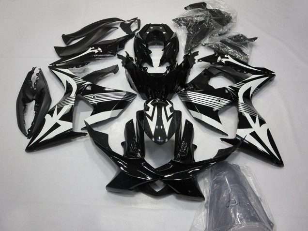 Carénages Moto Suzuki GSXR 1000 2009-2016 - Noir Brillant Blanc