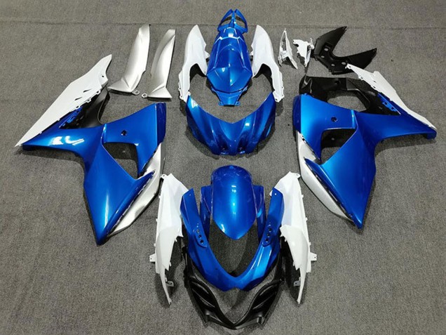 Carénages Moto Suzuki GSXR 1000 2009-2016 - Bleu Blanc Argent Noir