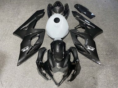 Carénages Moto Suzuki GSXR 1000 2005-2006 - Fibre de Carbone Style Blanc Brillant