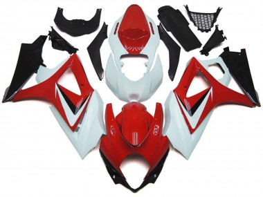 Carénages Moto Suzuki GSXR 1000 2007-2008 - Blanc Rouge Noir OEM Style