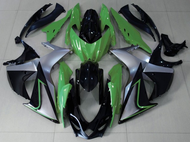 Carénages Moto Suzuki GSXR 1000 2009-2016 - Vert Argent Noir