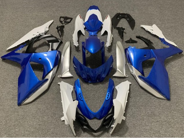 Carénages Moto Suzuki GSXR 1000 2009-2016 - Blanc Argent Bleu