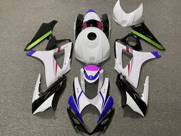 Carénages Moto Suzuki GSXR 1000 2007-2008 - Blanc Bleu Vert Noir Courses