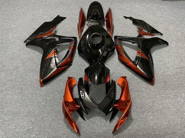 Carénages Moto Suzuki GSXR 600 / GSXR 750 2006-2007 - Noir Brillant Orange