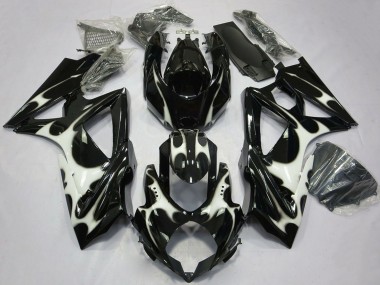 Carénages Moto Suzuki GSXR 600 / GSXR 750 2008-2010 - Noir Brillant Blanc
