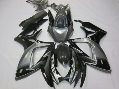 Carénages Moto Suzuki GSXR 600 / GSXR 750 2006-2007 - Gris Noir Brillant Bande