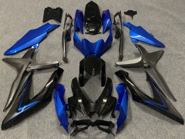 Carénages Moto Suzuki GSXR 600 / GSXR 750 2008-2010 - Bleu Gris Noir Brillant